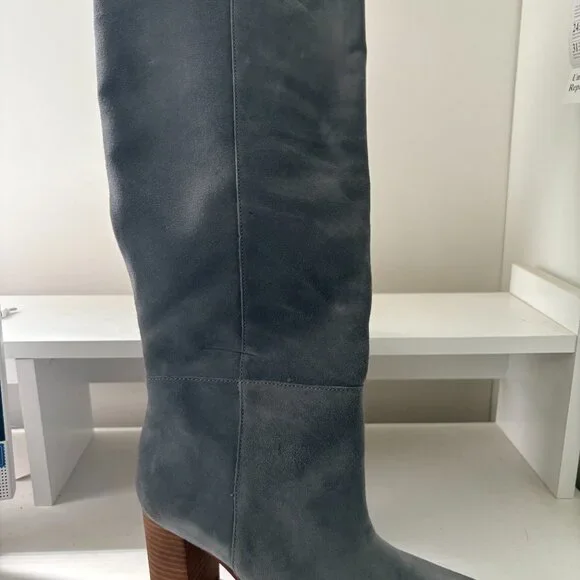 Sam Edelman Suede Olly Knee High Boots, 9.5, Grey - Picture 5 of 9